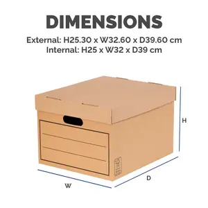 10 BANKERS BOX Multi Use Storage Boxes with Lids Cardboard Storage Box W32 x H25 x D39cm Pack of 10 Brown