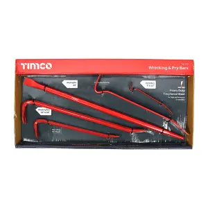 Timco - Wrecking & Pry Bar Set (Size 5pcs - 5 Pieces)