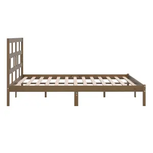 Berkfield Bed Frame Honey Brown Solid Wood Pine 200x200 cm