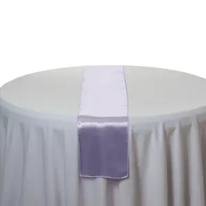 Neel Blue 11x 108 Inch Plain Satin Silk Table Runner, Lavender