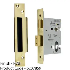 EURO Profile Architectural Sashlock 76mm Brass PVD Steel Door Latch