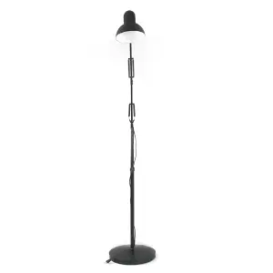 Luminosa Luxo Floor Lamp Black with Round Base and Height Adjustable Body