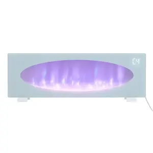 Electric Fire Fireplace Wall Mounted or Freestanding Panel Heater 7 Flame Colors with WiFi Remote Control 42 Inch