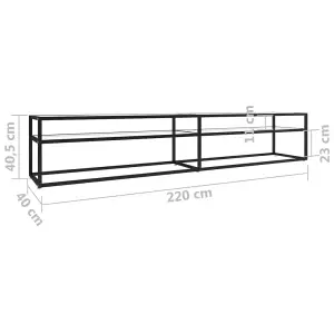 Berkfield TV Cabinet Transparent 220x40x40.5 cm Tempered Glass