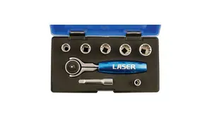 Laser 5530 8pc Mini Alldrive Socket & Ratchet Set 1/4" Drive 8-13mm