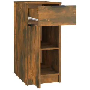 Berkfield Desk Cabinet Smoked Oak 33.5x50x75 cm Engineered Wood