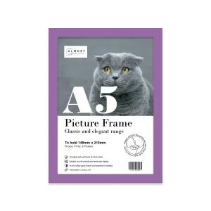 A5 Purple Picture Frame Fits A5 (14.8 x 21cm - 5.8 x 8.3in) Poster, Photo, Artwork, or Print.