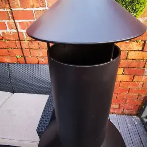 Metal Outdoor Log Burner with Integrated Log Storage