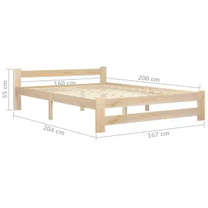 Berkfield Bed Frame Solid Pine Wood 160x200 cm