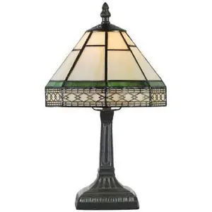 BELOFAY 8 inches Mission Tiffany Table Lamps, Stained Glass Handmade Tiffany Vintage Bedside Table Lamps 13 inches Height