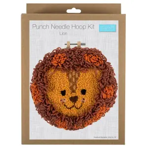 P/NEEDLE LION - Punch Needle Kit: Yarn and Hoop: Lion - Trimits