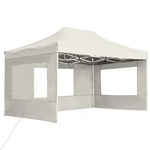 Berkfield Professional Folding Party Tent with Walls Aluminium 4.5x3 m Cream