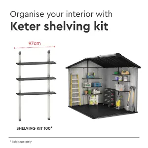 Keter Black 3 shelf Steel Shelving unit (H)1800mm (W)970mm