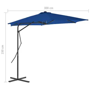 Berkfield Outdoor Parasol with Steel Pole Blue 300x230 cm