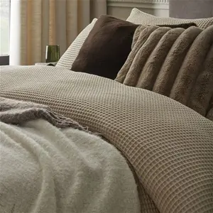 DUSK Portofino 200 Thread Count Waffle Duvet Cover - Cotton - Natural - Double