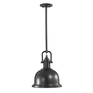 Luminosa Parker Place 1 Light Dome Ceiling Pendant Dark Bronze, E27