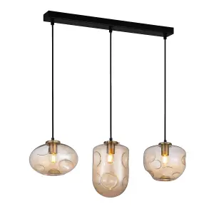 Luminosa Hatella Modern 3 Light Bar Pendant Ceiling Light, E27