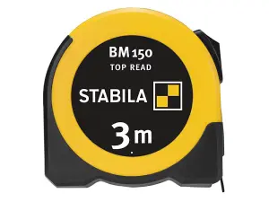 Stabila BM150 3m Pocket Tape Measure - Durable Metric Design for Precision Measuring