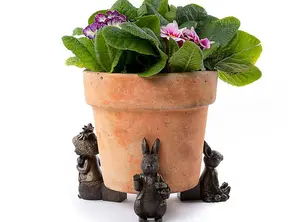 Beatrix Potter Bronze Benjamin Bunny Plant Pot Feet - Set of 3 - L6 x W7 x H11 cm