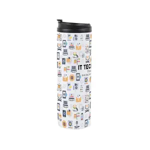 IT Technician Travel Mug - Novelty Technical Computer Gift - Stainless Steel Vacuum-Sealed Double-Walled Drinks Travel Flask