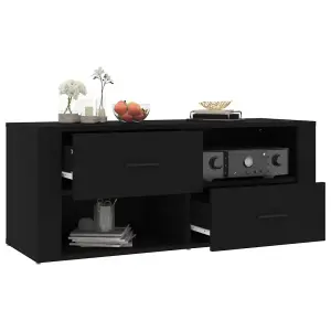 Berkfield TV Cabinet Black 100x35x40 cm Engineered Wood