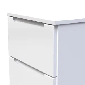 Milan Ready assembled White 3 Drawer Bedside chest (H)685mm (W)370mm (D)390mm