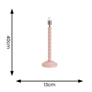 ValueLights Bobbles Rose Pink Bobbin Table Lamp Base