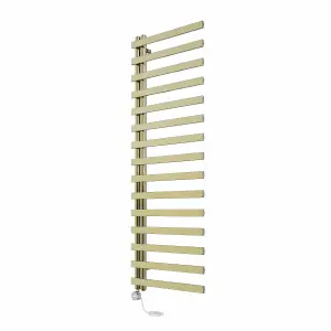 Right Radiators Prefilled Thermostatic Electric Heated Towel Rail Designer Rads Ladder Warmer - 1600x600mm Brushed Brass