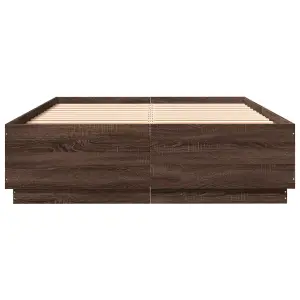 Berkfield Bed Frame without Mattress Brown Oak 150x200 cm King Size