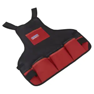 Sealey 16 Pocket Mechanics Tool Apron Workshop Organiser Storage Red/Black SMC44