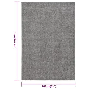 Rug Short Pile 160x230 cm Grey