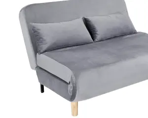 Keller Grey Velvet Double Futon Sofa Bed