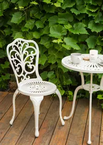 Set of 2 Garden Chairs TRIORA Metal White