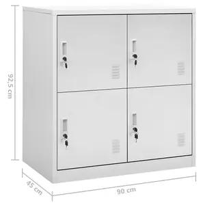 Berkfield Locker Cabinets 5 pcs Light Grey 90x45x92.5 cm Steel