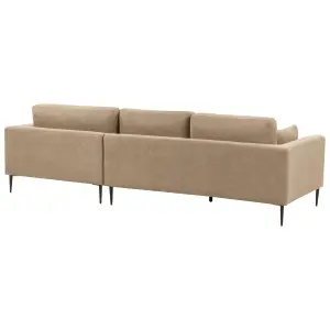 Corner Sofa FLAM Light Brown Fabric Left Hand