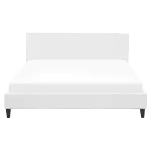 Velvet EU King Size Bed White FITOU