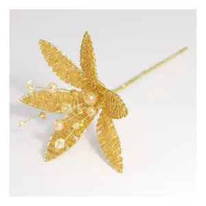 Pick: Crystal Flower: 17.5cm: Pack of 1: Gold