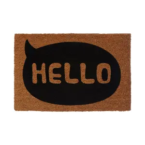 Interiors by Premier Black / Natural Hello Doormat