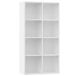 Berkfield Book Cabinet/Sideboard White 66x30x130 cm Engineered Wood