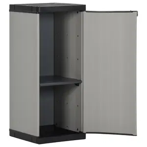 Berkfield Garden Storage Cabinet with 1 Shelf Grey and Black 35x40x85 cm