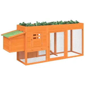 Chicken Coop Brown 204x50x84 cm Solid Wood Pine