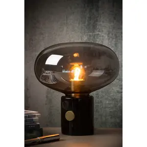 Lucide Charlize Vintage Table Lamp 23cm - 1xE27 - Smoke Grey