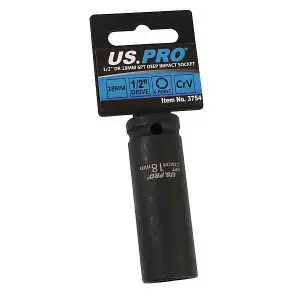 US PRO Tools 18mm 1/2 Dr 6pt Deep Impact Socket 3754