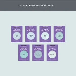 Rust-Oleum Light Blue Gloss Kitchen Wall Tile Paint Tester Samples - 10ml