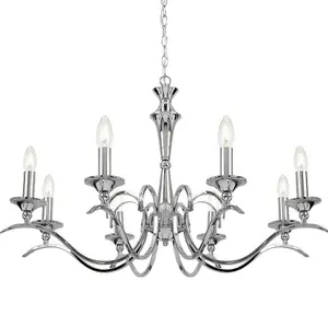 Hanging Flush Ceiling Pendant 8 Light CHROME Chandelier Classic Lamp Bulb Holder