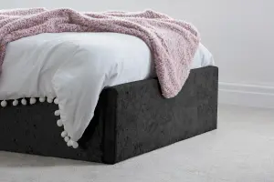 Birlea Berlin Single Ottoman Bed Black Crushed Velvet