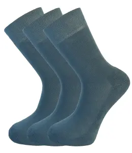 Green Bear Unisex Bamboo RAF BLUE Colour Socks-size 6-8 Cushioned Sole - Soft & Antibacterial - 3 Pack