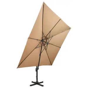 Berkfield Cantilever Umbrella with Double Top 300x300 cm Taupe