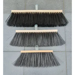 Traditional Wooden Broom with Extra Long Medium Soft Bristles (50 cm / 19.5 in, No Handle)