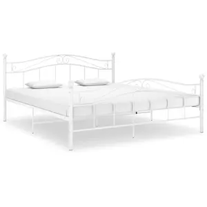 Berkfield Bed Frame White Metal 140x200 cm